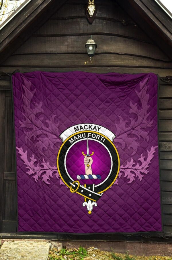 MacKay Modern Clan Quilt, Scottish Tartan MacKay Modern Clans Quilt Violet Style - Image 5