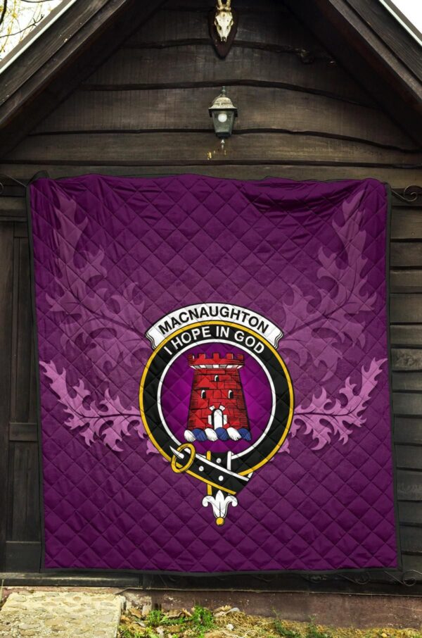 MacNaughton Ancient Clan Quilt, Scottish Tartan MacNaughton Ancient Clans Quilt Violet Style - Image 5