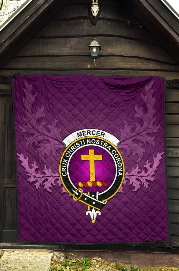 Mercer Modern Clan Quilt, Scottish Tartan Mercer Modern Clans Quilt Violet Style - Image 5