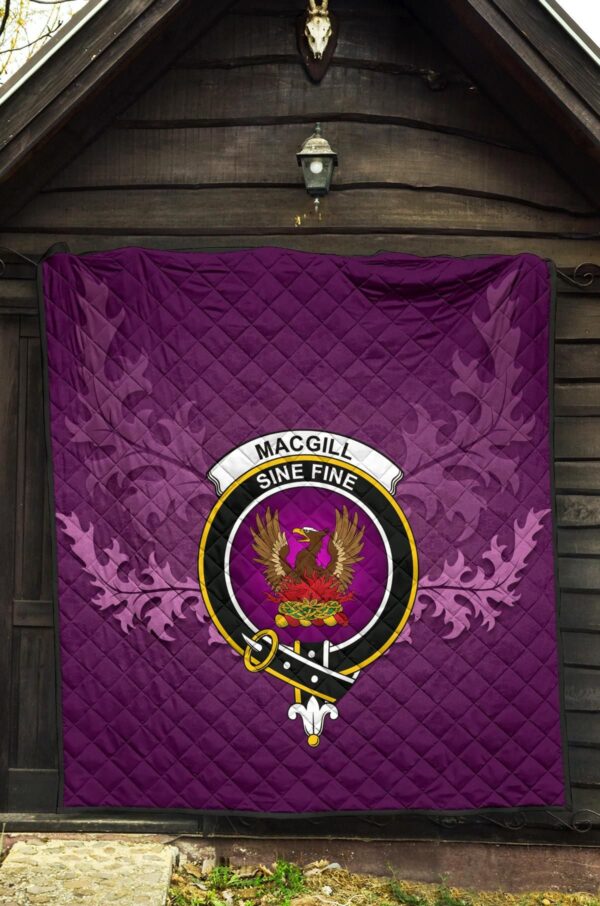 MacGill Modern Clan Quilt, Scottish Tartan MacGill Modern Clans Quilt Violet Style - Image 5