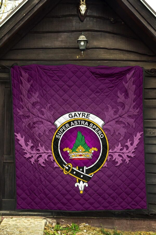 Gayre Clan Quilt, Scottish Tartan Gayre Clans Quilt Violet Style - Image 5