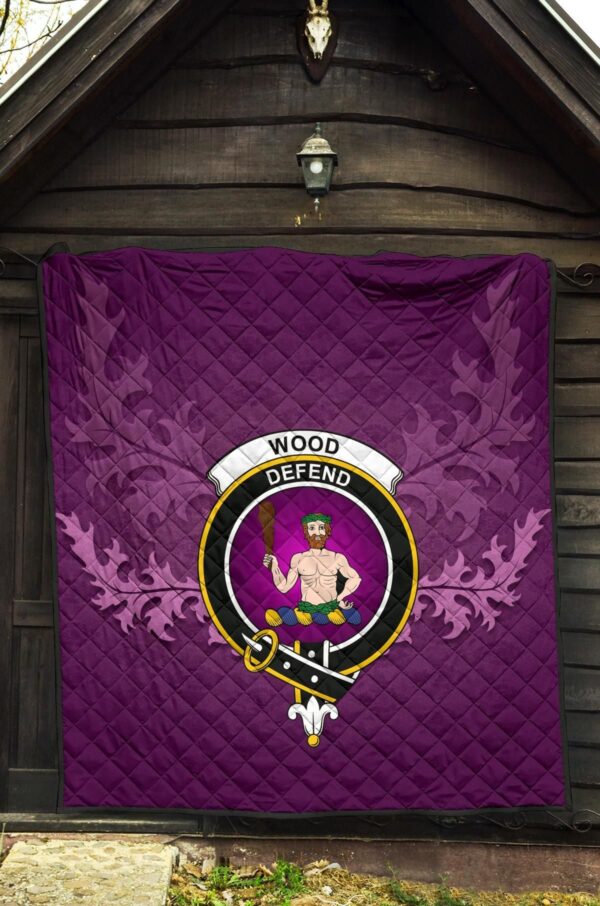 Wood Modern Clan Quilt, Scottish Tartan Wood Modern Clans Quilt Violet Style - Image 5