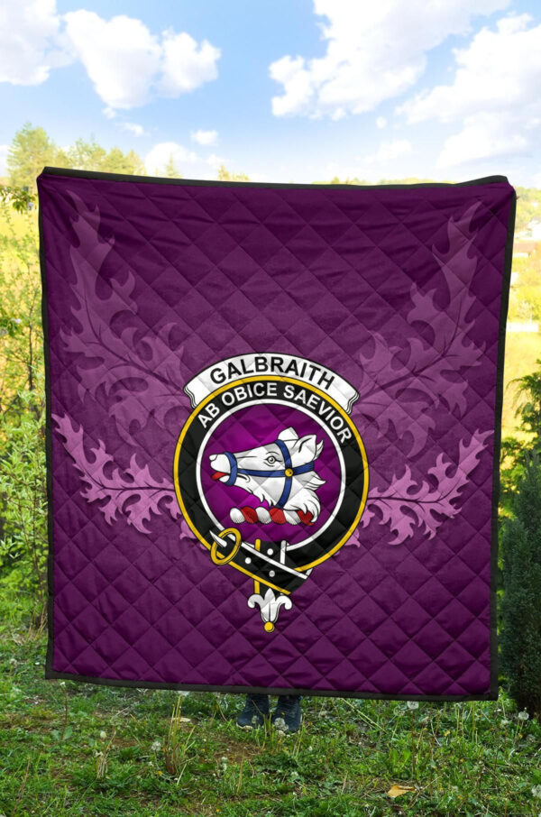 Galbraith Ancient Clan Quilt, Scottish Tartan Galbraith Ancient Clans Quilt Violet Style - Image 4