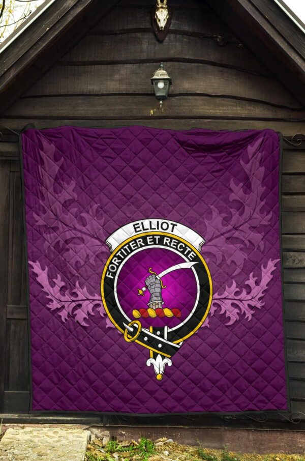 Elliot Ancient Clan Quilt, Scottish Tartan Elliot Ancient Clans Quilt Violet Style - Image 5