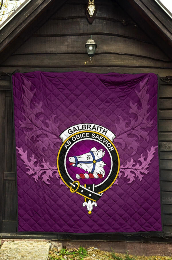 Galbraith Ancient Clan Quilt, Scottish Tartan Galbraith Ancient Clans Quilt Violet Style - Image 5