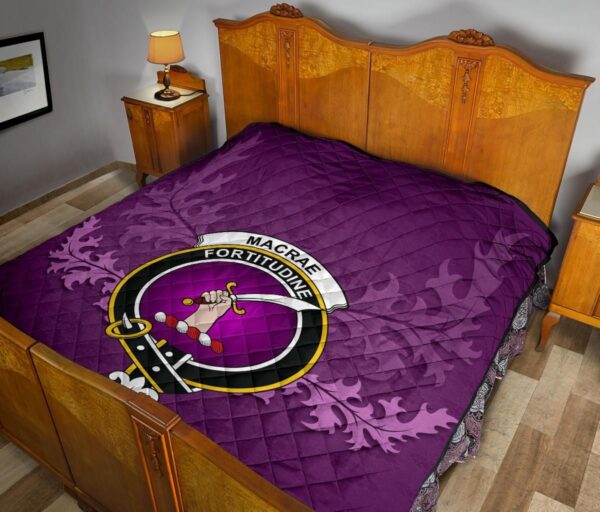 MacRae Ancient Clan Quilt, Scottish Tartan MacRae Ancient Clans Quilt Violet Style - Image 11