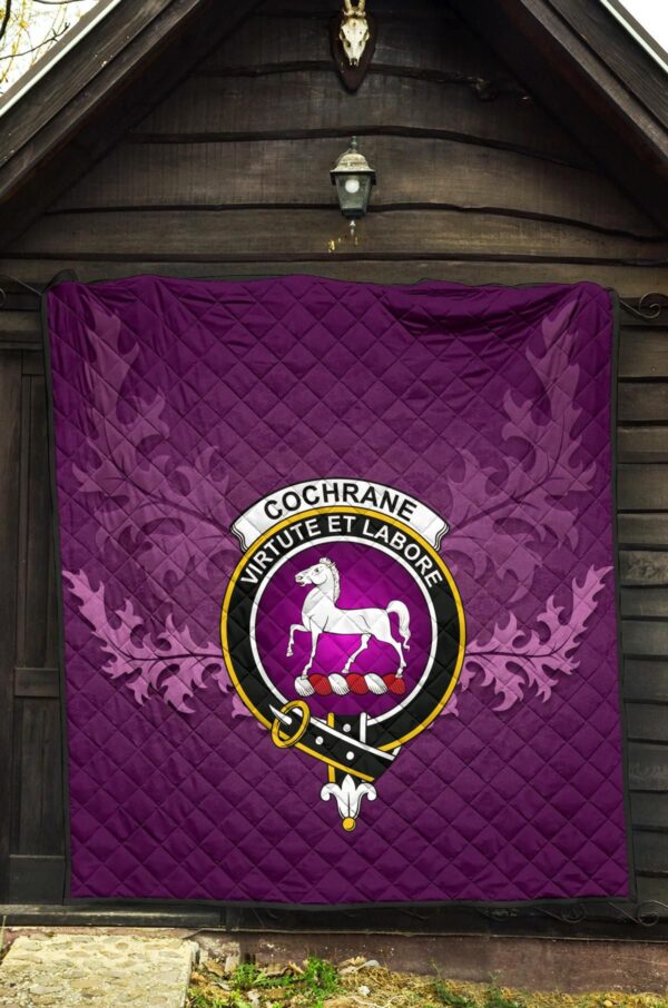 Cochrane Ancient Clan Quilt, Scottish Tartan Cochrane Ancient Clans Quilt Violet Style - Image 5