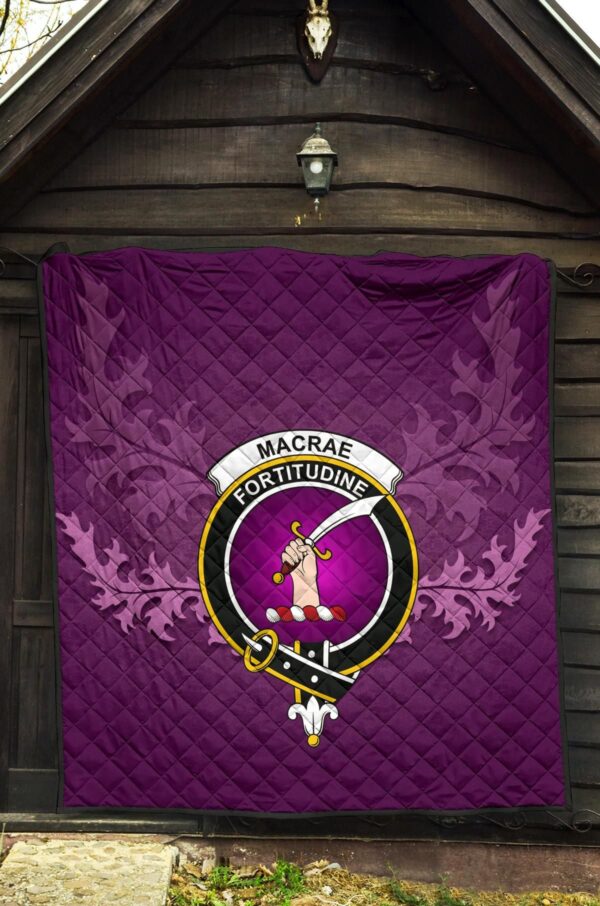 MacRae Ancient Clan Quilt, Scottish Tartan MacRae Ancient Clans Quilt Violet Style - Image 5