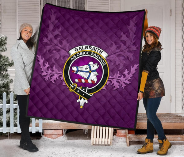 Galbraith Ancient Clan Quilt, Scottish Tartan Galbraith Ancient Clans Quilt Violet Style - Image 2