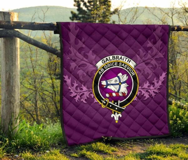 Galbraith Ancient Clan Quilt, Scottish Tartan Galbraith Ancient Clans Quilt Violet Style - Image 8