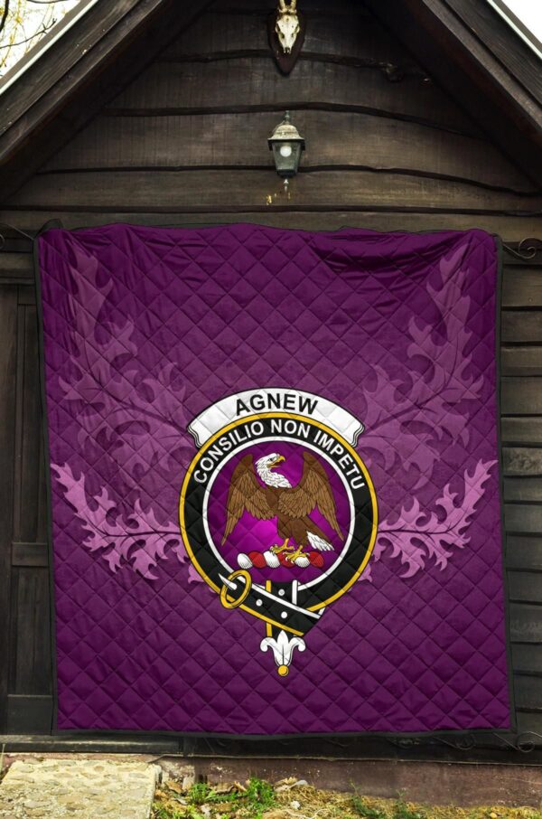 Agnew Ancient Clan Quilt, Scottish Tartan Agnew Ancient Clans Quilt Violet Style - Image 5