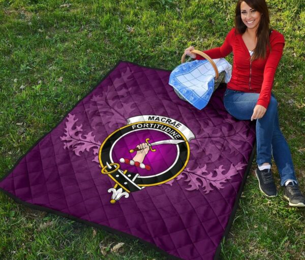 MacRae Ancient Clan Quilt, Scottish Tartan MacRae Ancient Clans Quilt Violet Style - Image 6