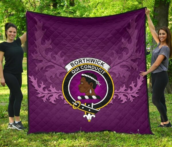 Borthwick Ancient Clan Quilt, Scottish Tartan Borthwick Ancient Clans Quilt Violet Style