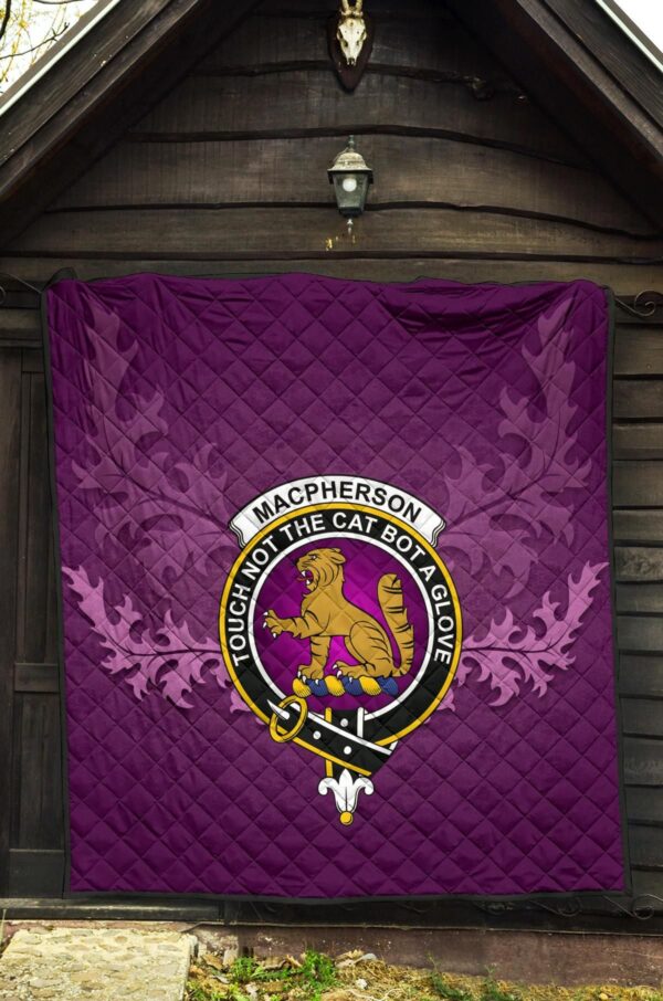 MacPherson Ancient Clan Quilt, Scottish Tartan MacPherson Ancient Clans Quilt Violet Style - Image 5