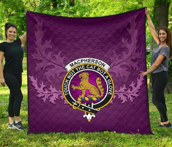 MacPherson Ancient Clan Quilt, Scottish Tartan MacPherson Ancient Clans Quilt Violet Style