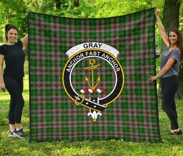 Tartanclans Premium Quilt, Gray Hunting Tartan Quilt