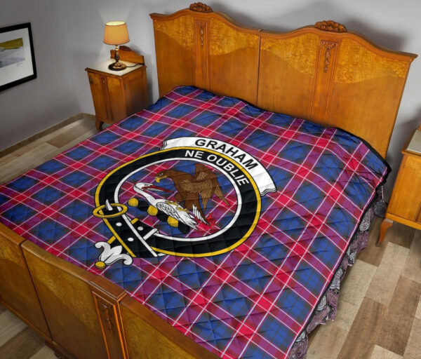 Tartanclans Premium Quilt, Graham of Menteith Red Tartan Quilt - Image 10