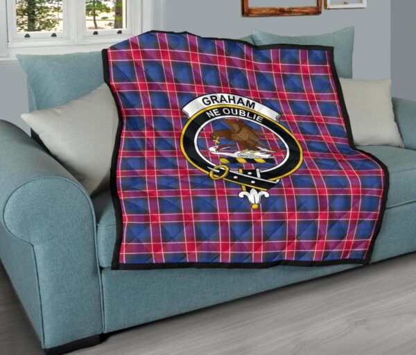 Tartanclans Premium Quilt, Graham of Menteith Red Tartan Quilt - Image 9