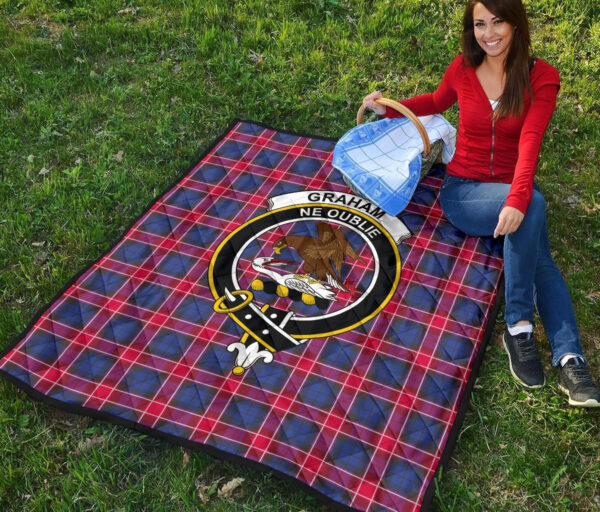 Tartanclans Premium Quilt, Graham of Menteith Red Tartan Quilt - Image 2