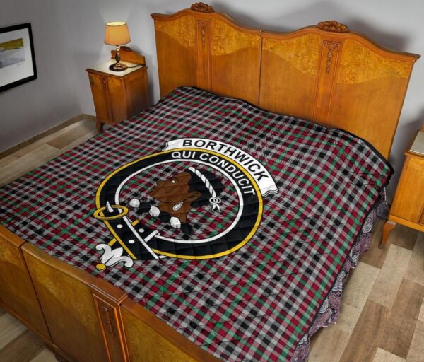 Tartanclans Premium Quilt, Borthwick Ancient Tartan Quilt - Image 10