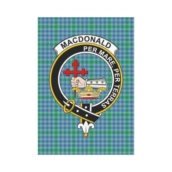 Tartanclans Garden Flag, Tartan Macdonald Lord Of The Isle Flag Clan Badge