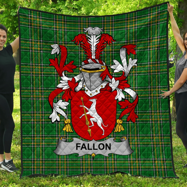 Fallon Or O'Fallon Irish Family Crest Premium Quilt - Irish National Tartan