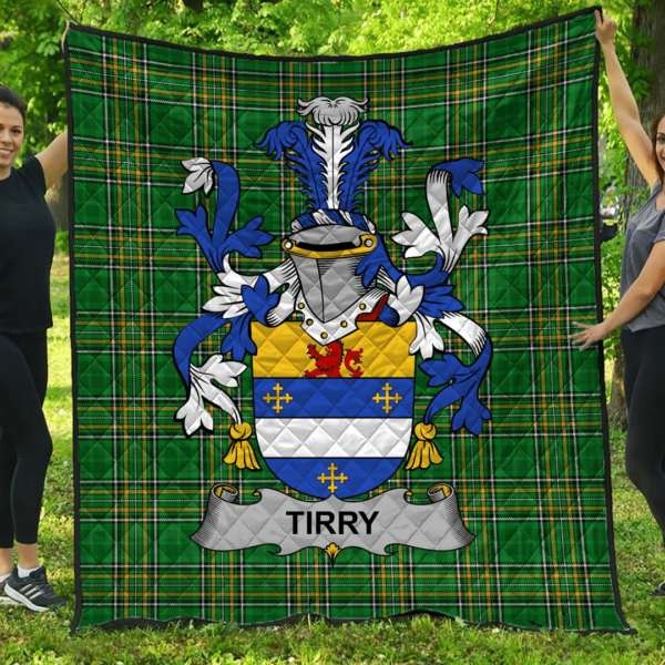 Tirry Irish Family Crest Premium Quilt - Irish National Tartan