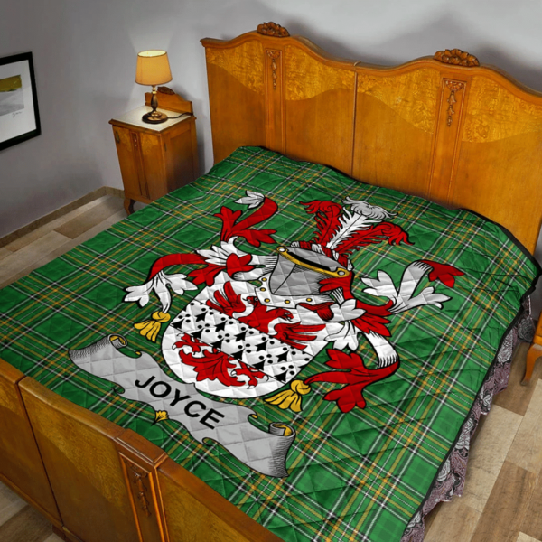 Joyce Irish Family Crest Premium Quilt - Irish National Tartan - Image 2