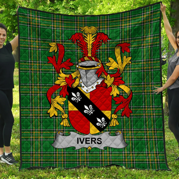 Ivers Irish Family Crest Premium Quilt - Irish National Tartan