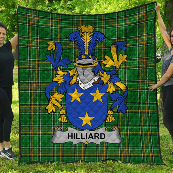 Hilliard Irish Family Crest Premium Quilt - Irish National Tartan