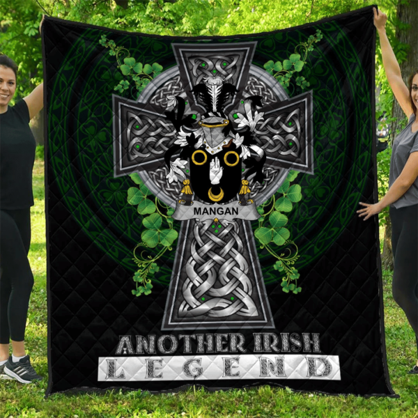 Mangan or O'Mangan Irish Family Crest Premium Quilt - Irish Legend