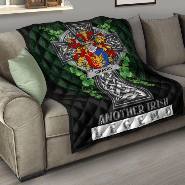 Graves or Greaves Irish Family Crest Premium Quilt - Irish Legend - Image 3