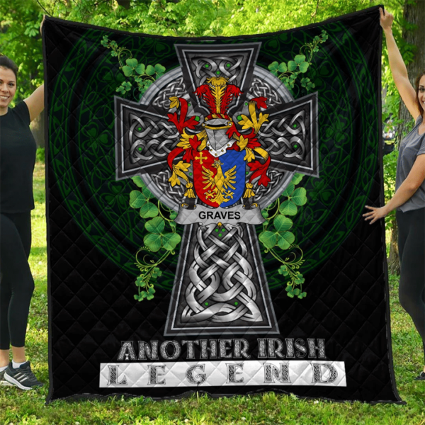 Graves or Greaves Irish Family Crest Premium Quilt - Irish Legend