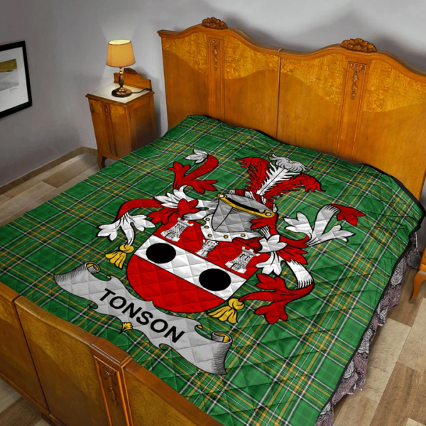 Tonson Irish Family Crest Premium Quilt - Irish National Tartan - Image 2