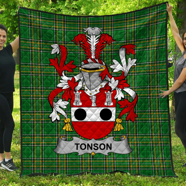 Tonson Irish Family Crest Premium Quilt - Irish National Tartan