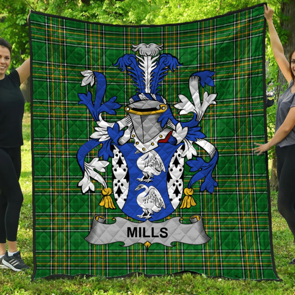 Mills Irish Family Crest Premium Quilt - Irish National Tartan