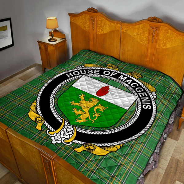 House Of Macgenis Irish Family Crest Premium Quilt - Irish National Tartan - Image 2