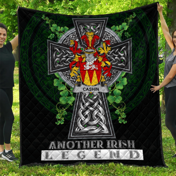 Cashin or McCashine Irish Family Crest Premium Quilt - Irish Legend