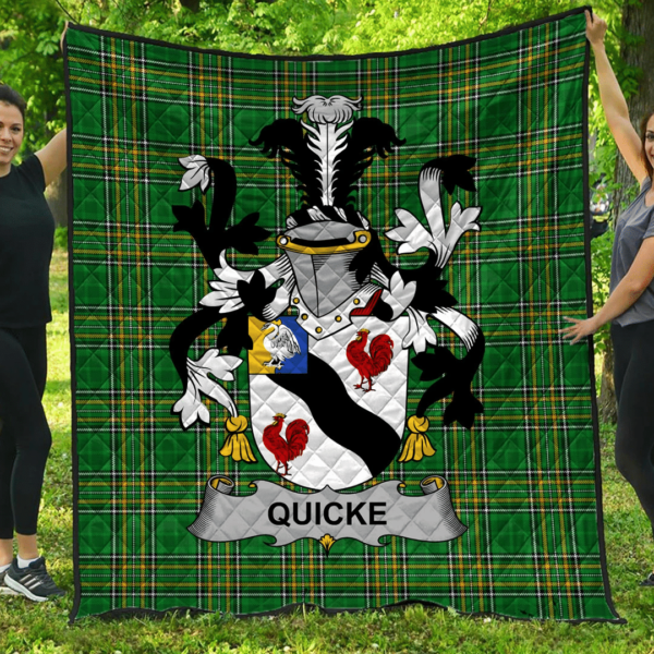 Quicke Irish Family Crest Premium Quilt - Irish National Tartan