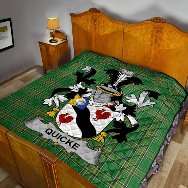 Quicke Irish Family Crest Premium Quilt - Irish National Tartan - Image 2