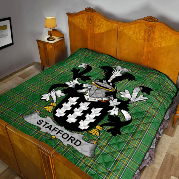 Stafford Irish Family Crest Premium Quilt - Irish National Tartan - Image 2