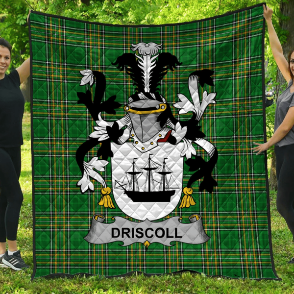 Driscoll Or O'Driscoll Irish Family Crest Premium Quilt - Irish National Tartan