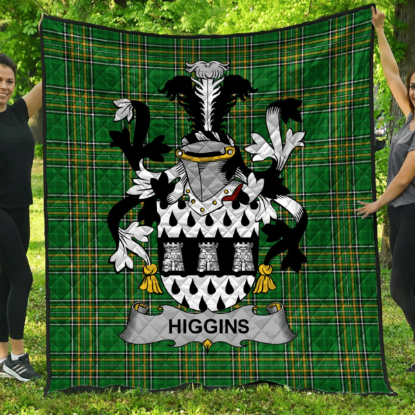 Higgins Irish Family Crest Premium Quilt - Irish National Tartan