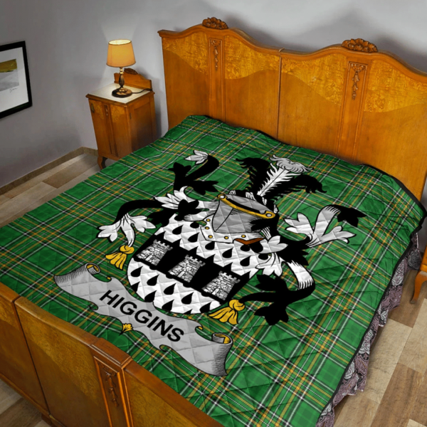 Higgins Irish Family Crest Premium Quilt - Irish National Tartan - Image 2