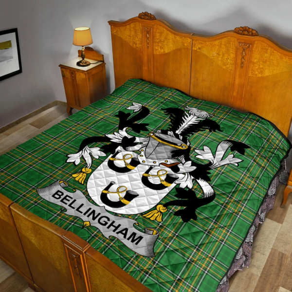 Bellingham Irish Family Crest Premium Quilt - Irish National Tartan - Image 2