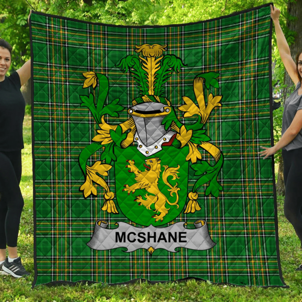 Shane Or Mcshane Irish Family Crest Premium Quilt - Irish National Tartan