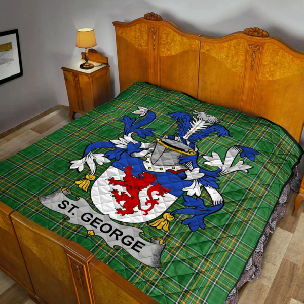 St. George Irish Family Crest Premium Quilt - Irish National Tartan - Image 2