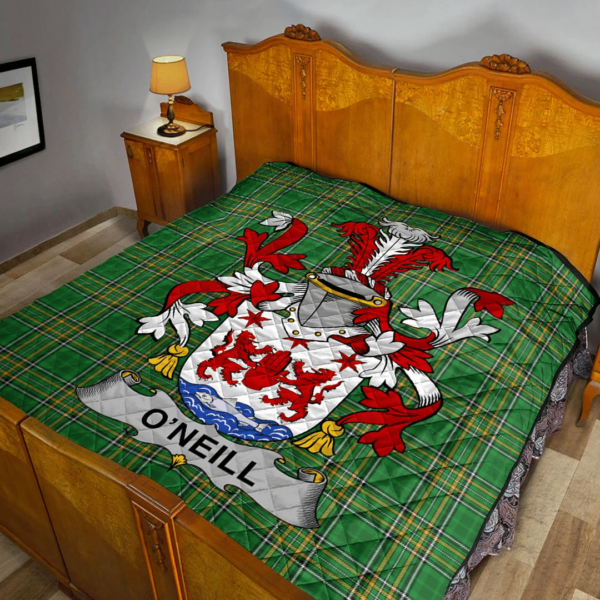 O'Rourke Irish Family Crest Premium Quilt - Irish National Tartan - Image 2