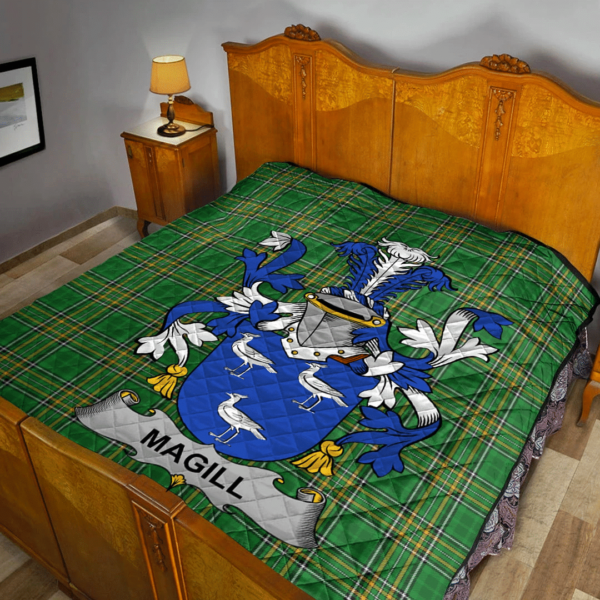 Magill Irish Family Crest Premium Quilt - Irish National Tartan - Image 2