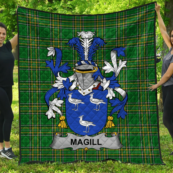 Magill Irish Family Crest Premium Quilt - Irish National Tartan